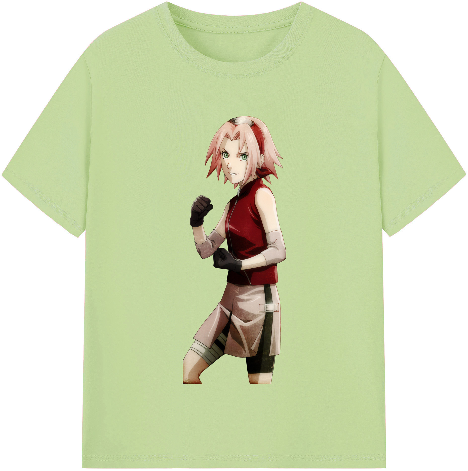 （画像用） NARUTO -ナルト- 春野サクラ Haruno Sakura 綿100％半袖Tシャツ（フロントプリント）